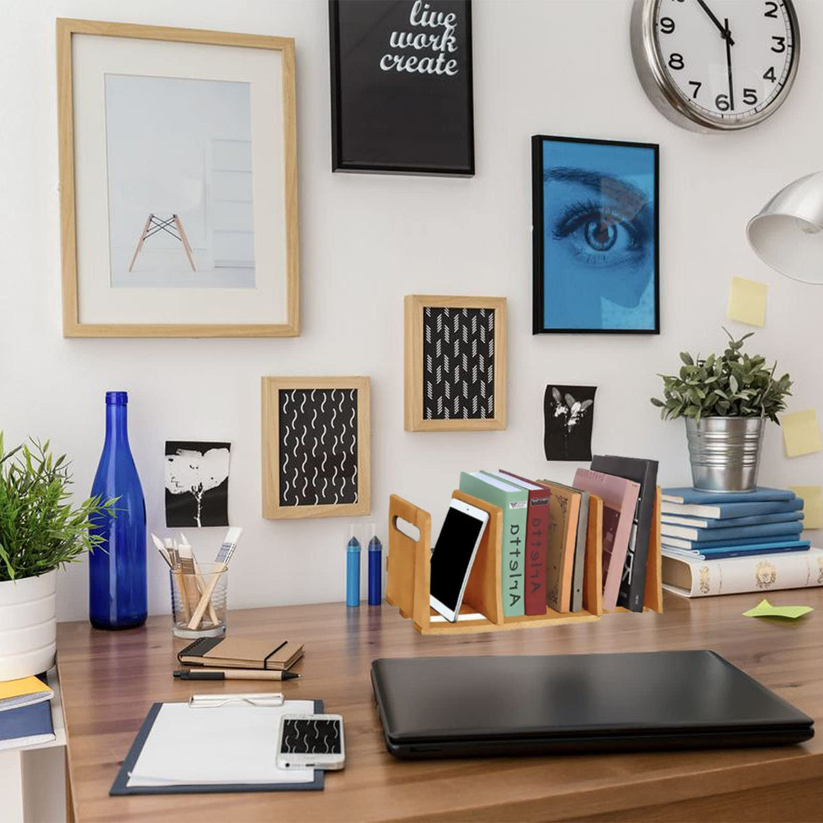 Fox Claw Desktop Bookshelf Expandable Desktop Organizer Counter Bookcase Desk Storage Organizer