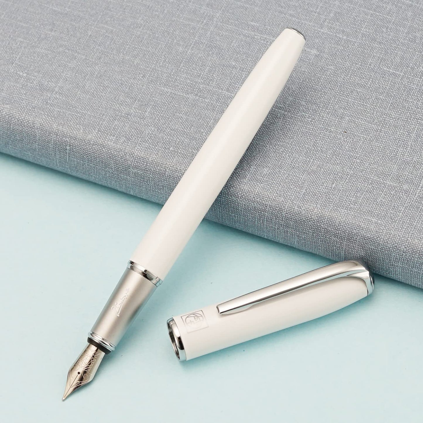 erofa Picasso 916 White Fountain Pen with Gift Box Writing Pen Set Medium Nib 0.7mm for Office