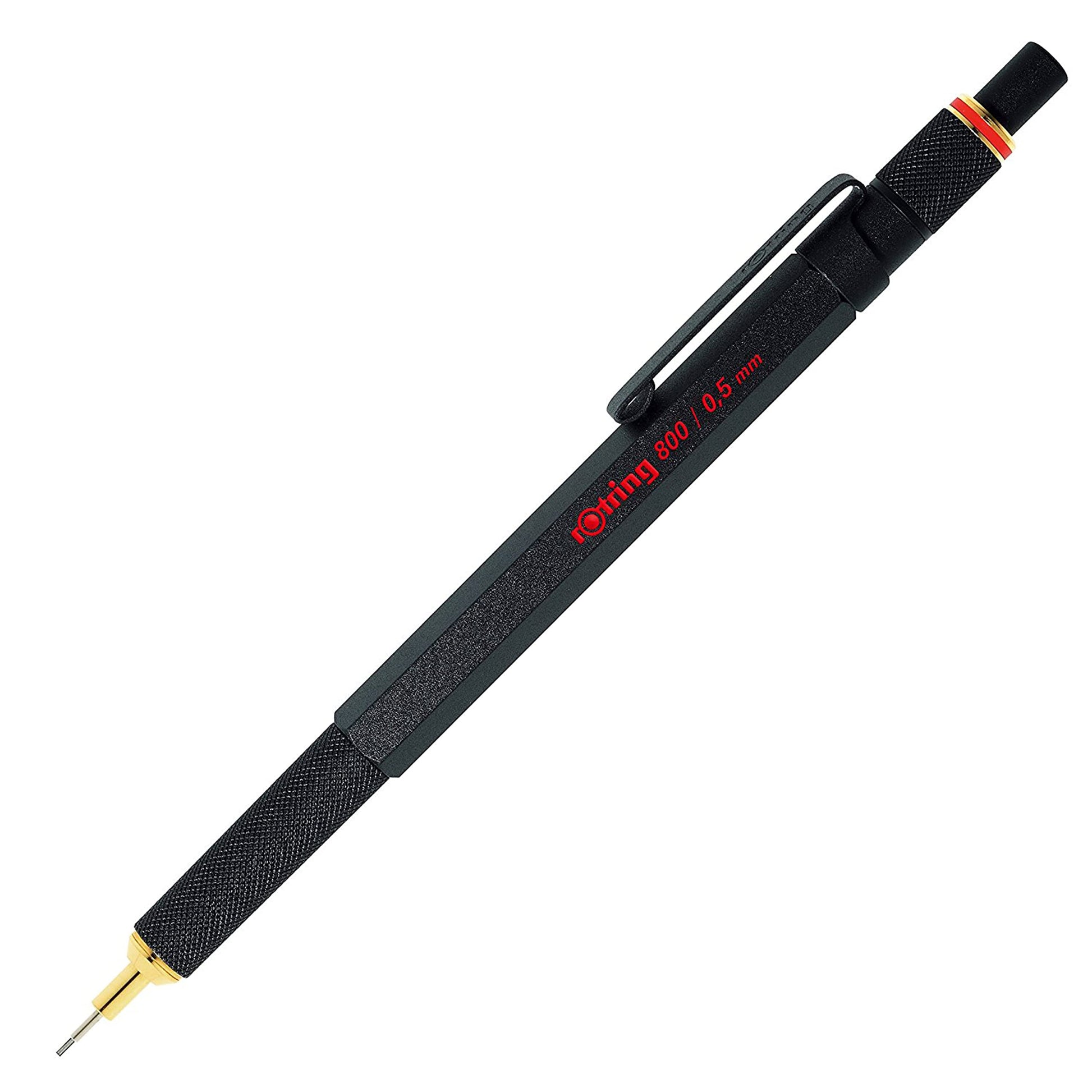 rOtring 800 Retractable Mechanical Pencil, 0.5mm, Black Metal Barrel - For Drafting, Engineering
