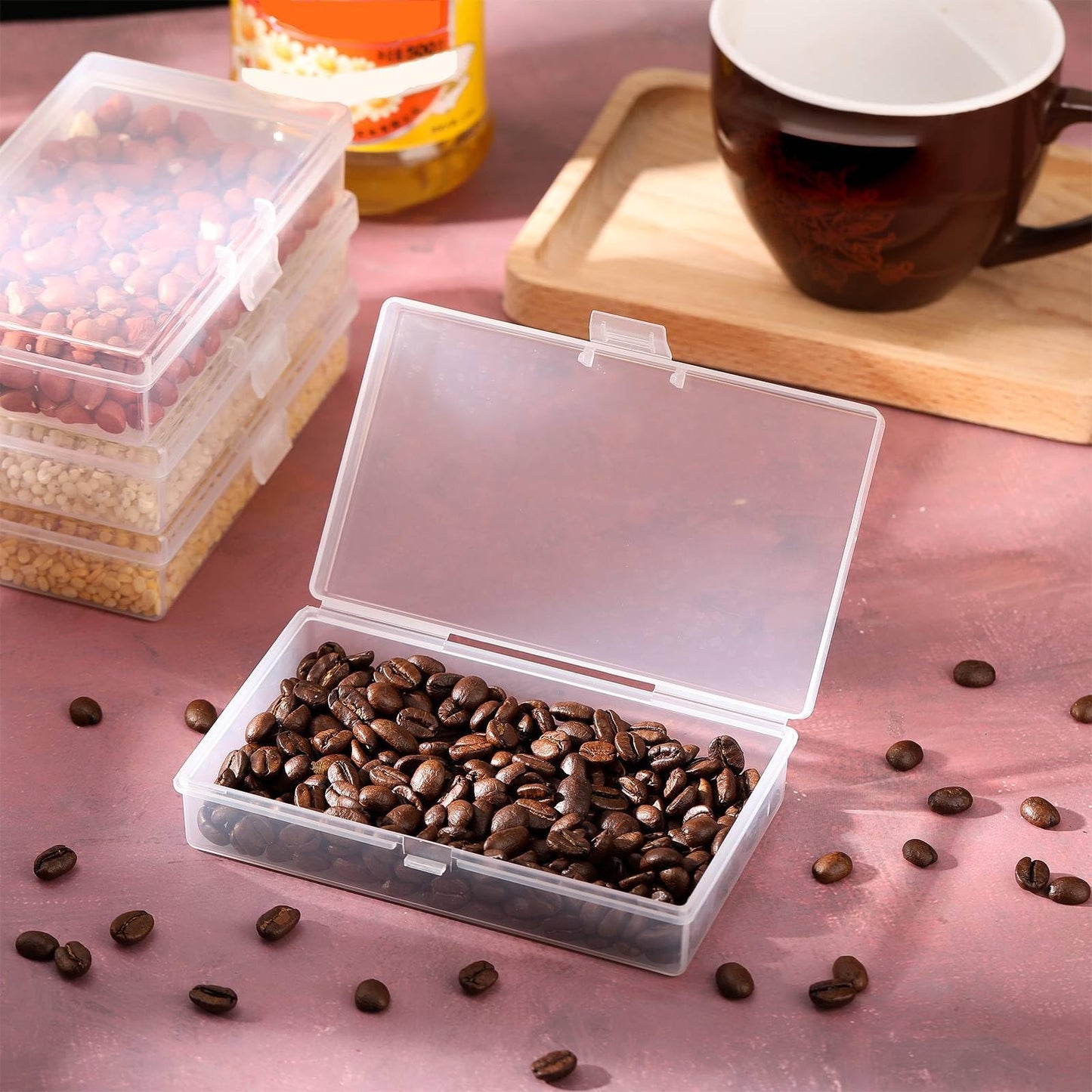 Jetec 18 Pieces Small Clear Plastic Storage Box, 5.2 x 3 x 1.2 Inch