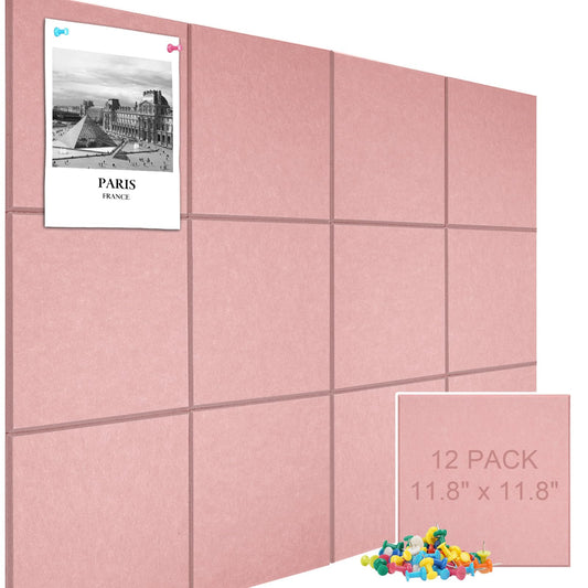 48" x 36" Large Felt Bulletin Board & Cork Board Alternative, Pink
