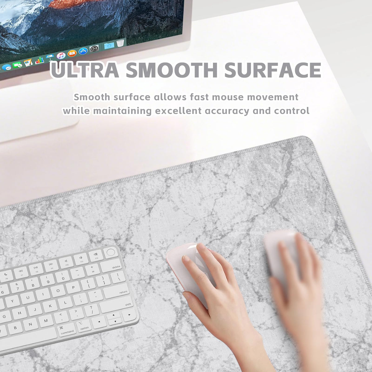 Baziabbo Desk Mat,XXL Extended Large Mouse Pad,Gaming Mousepad with Stitched Edge,Non-Slip Rubber