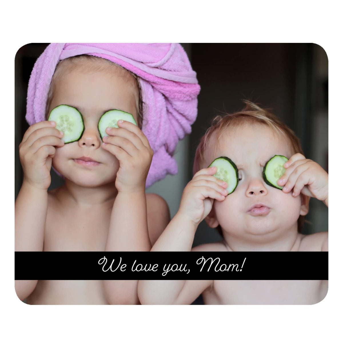 Let's Make Memories Personalized Picture Perfect Photo Mouse Pad - Horizontal Photo - Black Banner
