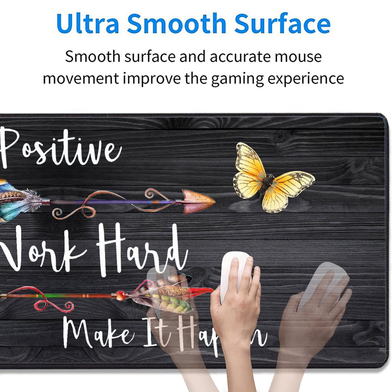 3 Piece Mouse Pad Set with Stitched Edge Large Anti-Slip Mouse Pad Desk Pad Keyboard Pad + Wrist