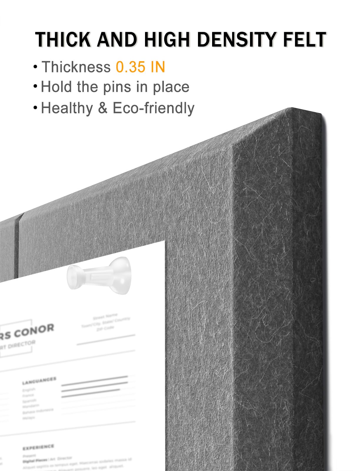 Hsurbtra Cork Board for Wall 24 x 18 Inch, 6 Pack Felt Bulletin Notice Board with Pushpins for