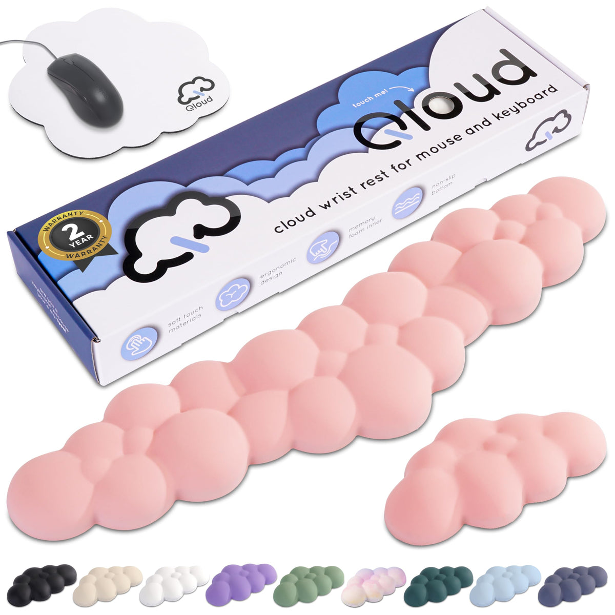 Pink Cloud Keyboard Wrist Rest – Create-ables Qloud Pink Wrist Rest for Computer Keyboard and