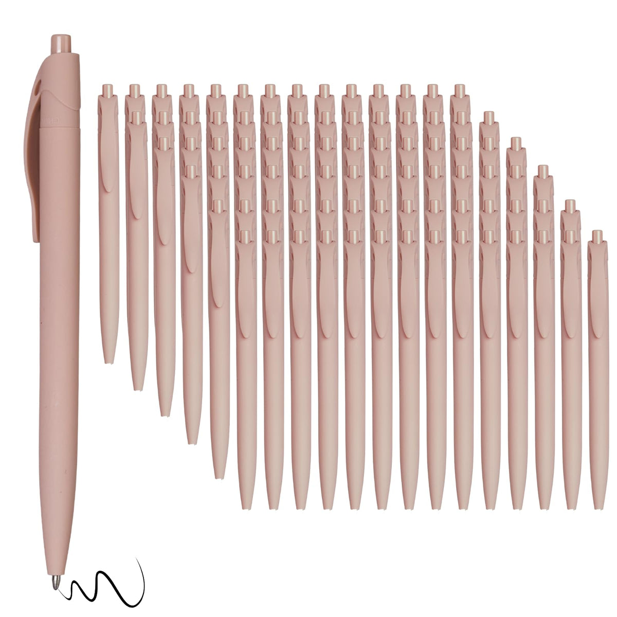 Wiaziert BallPoint Pens, 100 Pack (BLACK Ink),Bulk Pens,Pale Dogwood Pink Barrel,Click Pens for