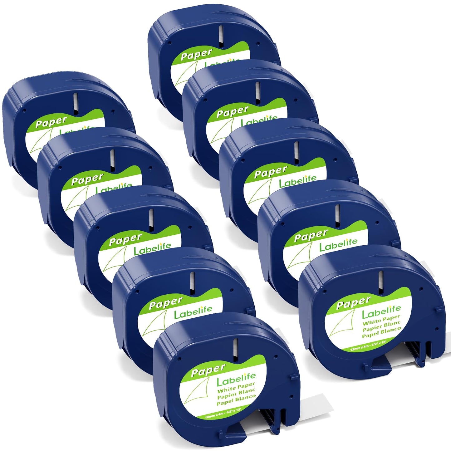 Labelife 10-Pack 91330 Replacement for Dymo LetraTag Refills White Paper