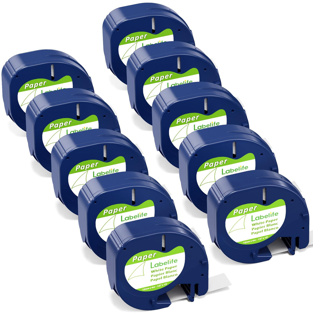 Labelife 10-Pack 91330 Replacement for Dymo LetraTag Refills White Paper