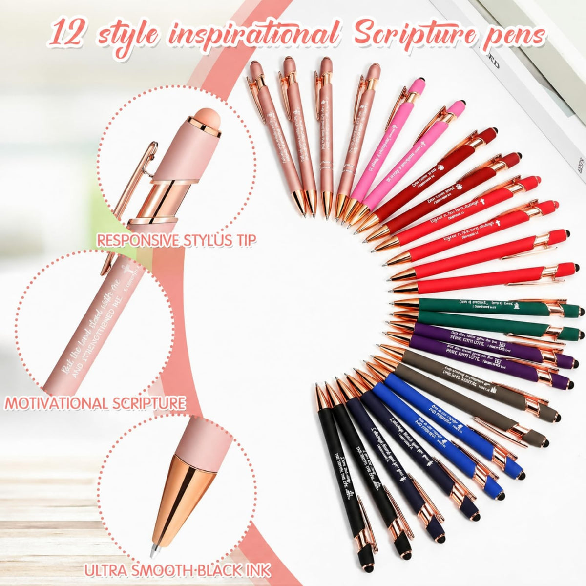 Estune144 Pcs Bible Gifts Set Bulk,Christian Notebook Pen Keychain,Religion