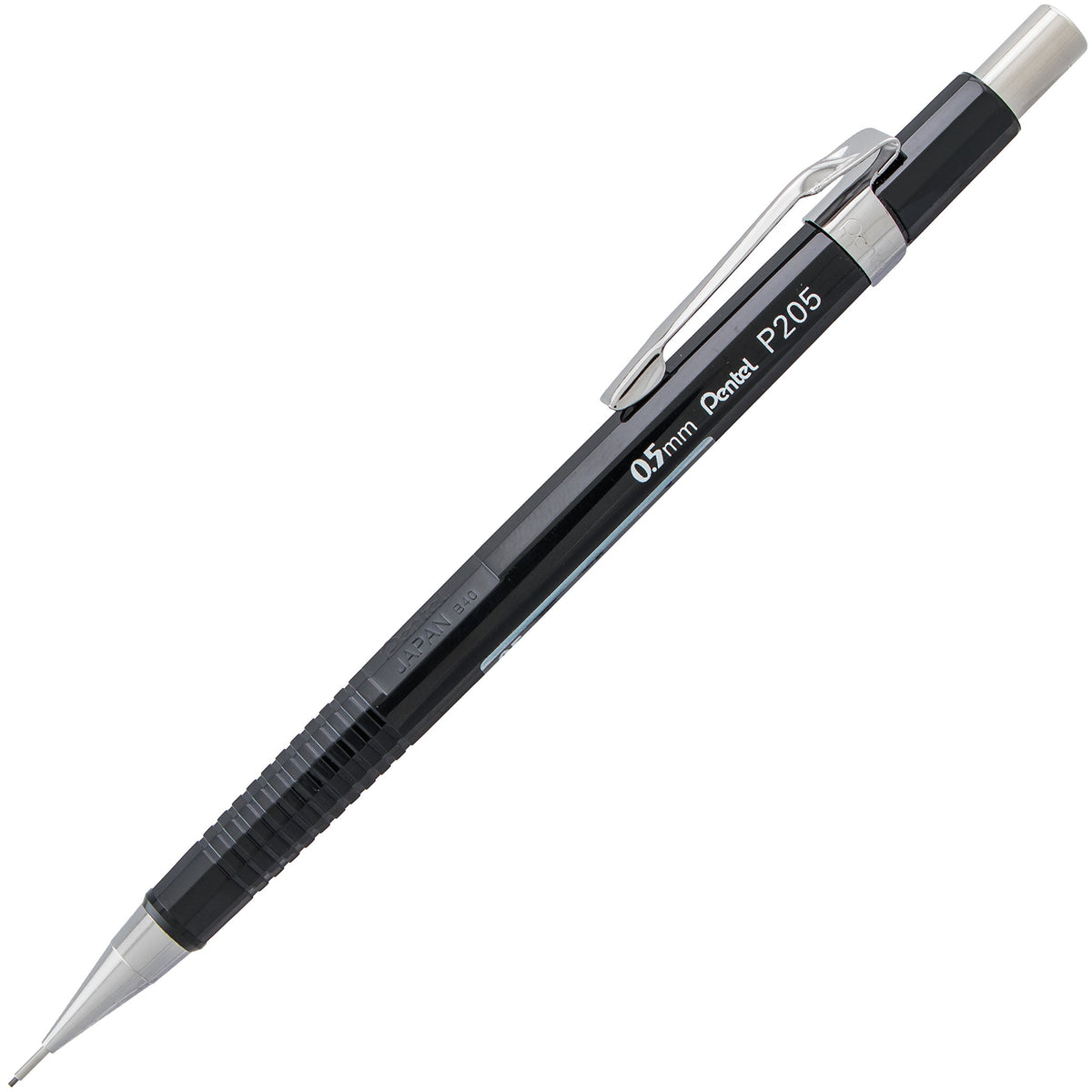 Pentel Sharp Mechanical Pencil, (0.5mm), Fine Line, Black Barrel, Pack of 4 (P205PF4A)