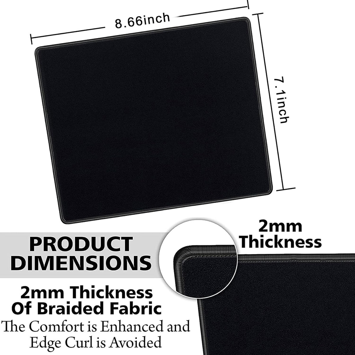 SaiTech IT 50 Pack Waterproof Mouse Pad, 8.66x7.1 inch, Black
