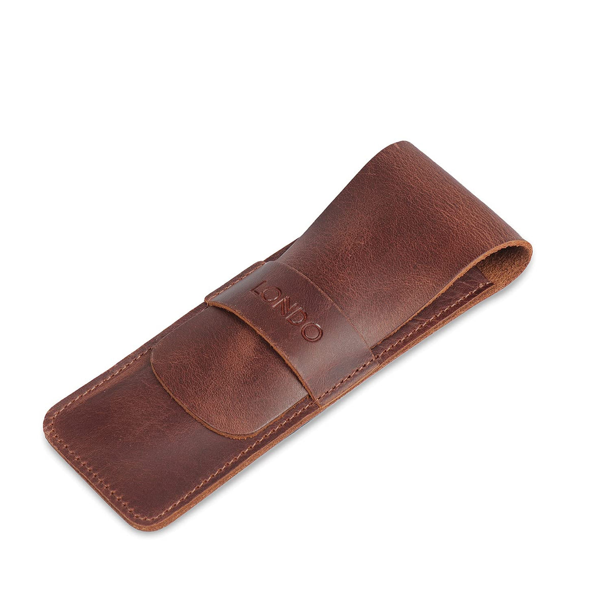 Londo Genuine Leather Pen and Pencil Case with Tuck in Flap, Stationery Bag