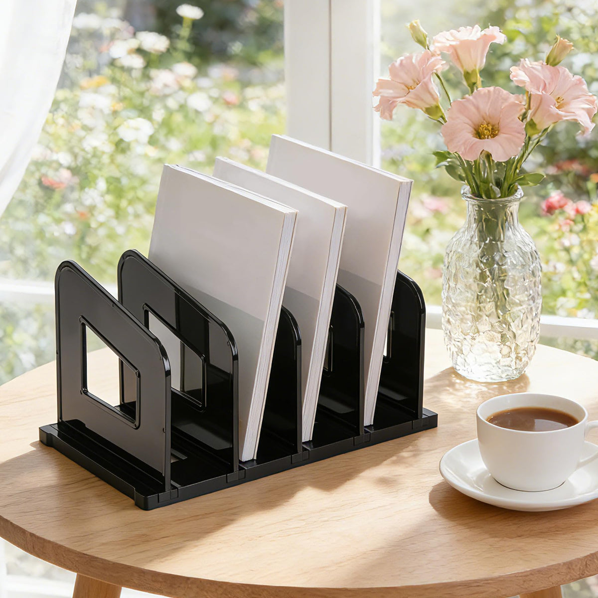 LALOBLUE File Organizer, Acrylic Folder Organizer File Sorter, Plastic Vertical Dividers for