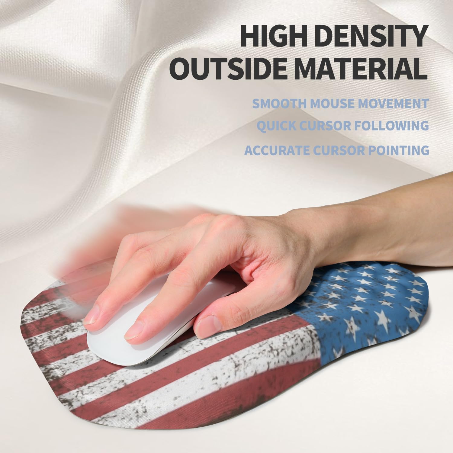 Gleamtide Ergonomic Raised Mouse Pad Wrist Support with Bilateral Slope Memory Foam Mousepad for