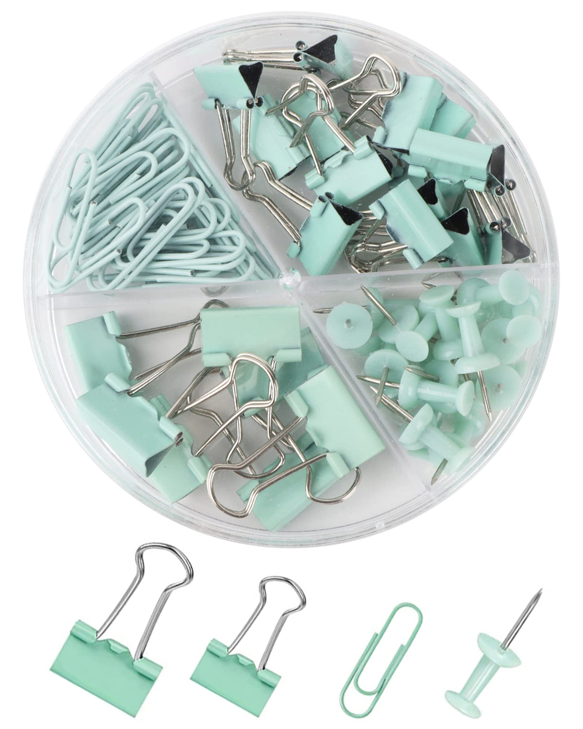 Creechwa Paper Clips Binder Push Pin Set, Assorted Sized Binder Clips
