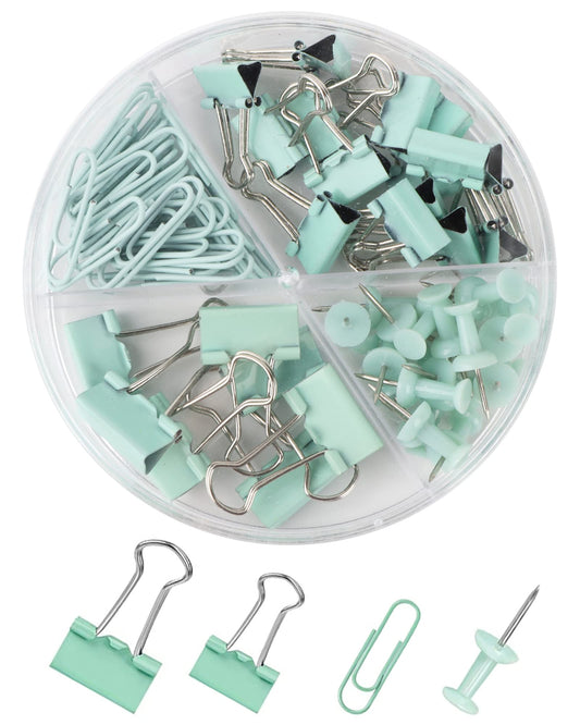 Creechwa Paper Clips Binder Push Pin Set, Assorted Sized Binder Clips