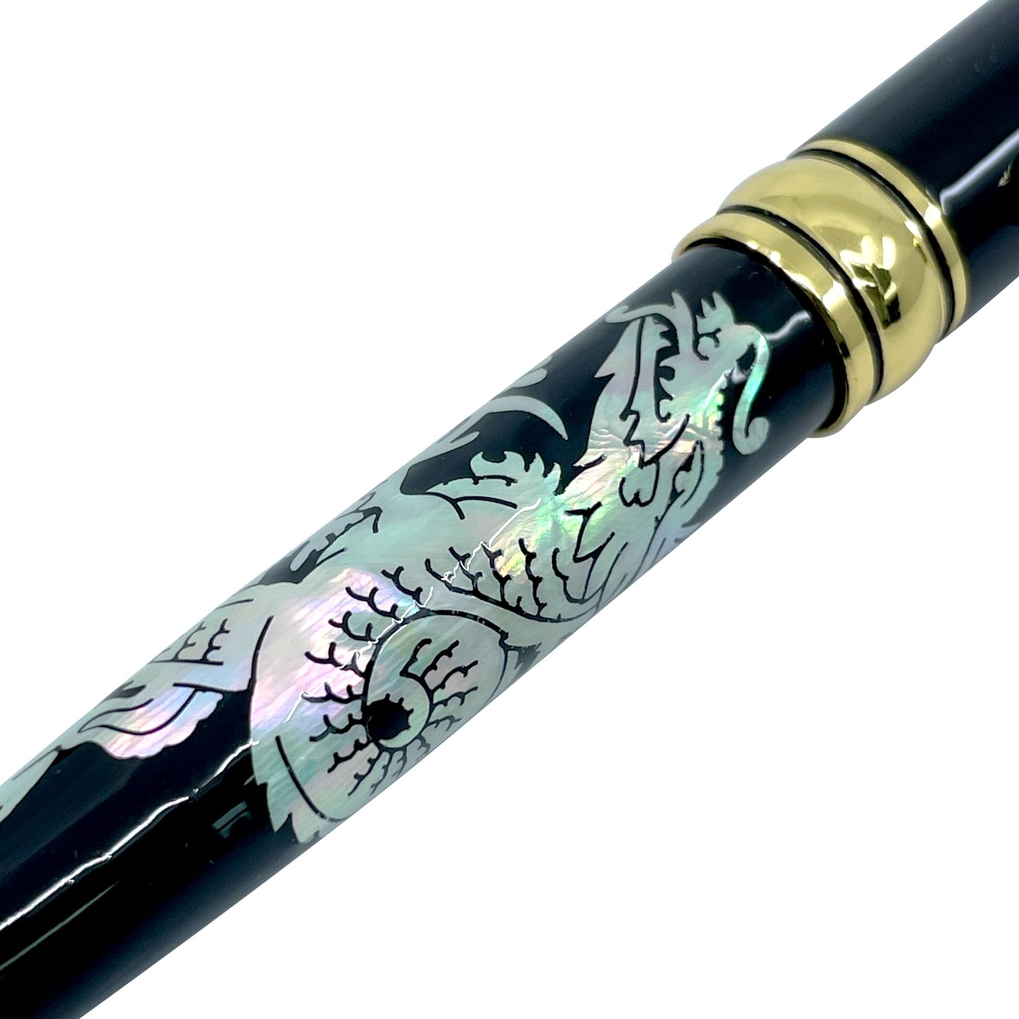 Nacreh Inlay Mother of Pearl Design Handmade Ballpoint Pen Retractable Executive Gift Deluxe