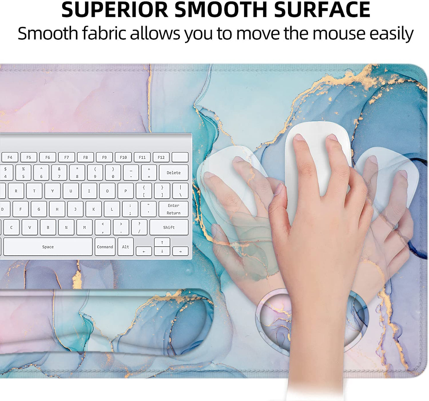 Large Mouse Pad with Wrist Rest, 4-in-1 Wrist Rest for Keyboard and Mouse