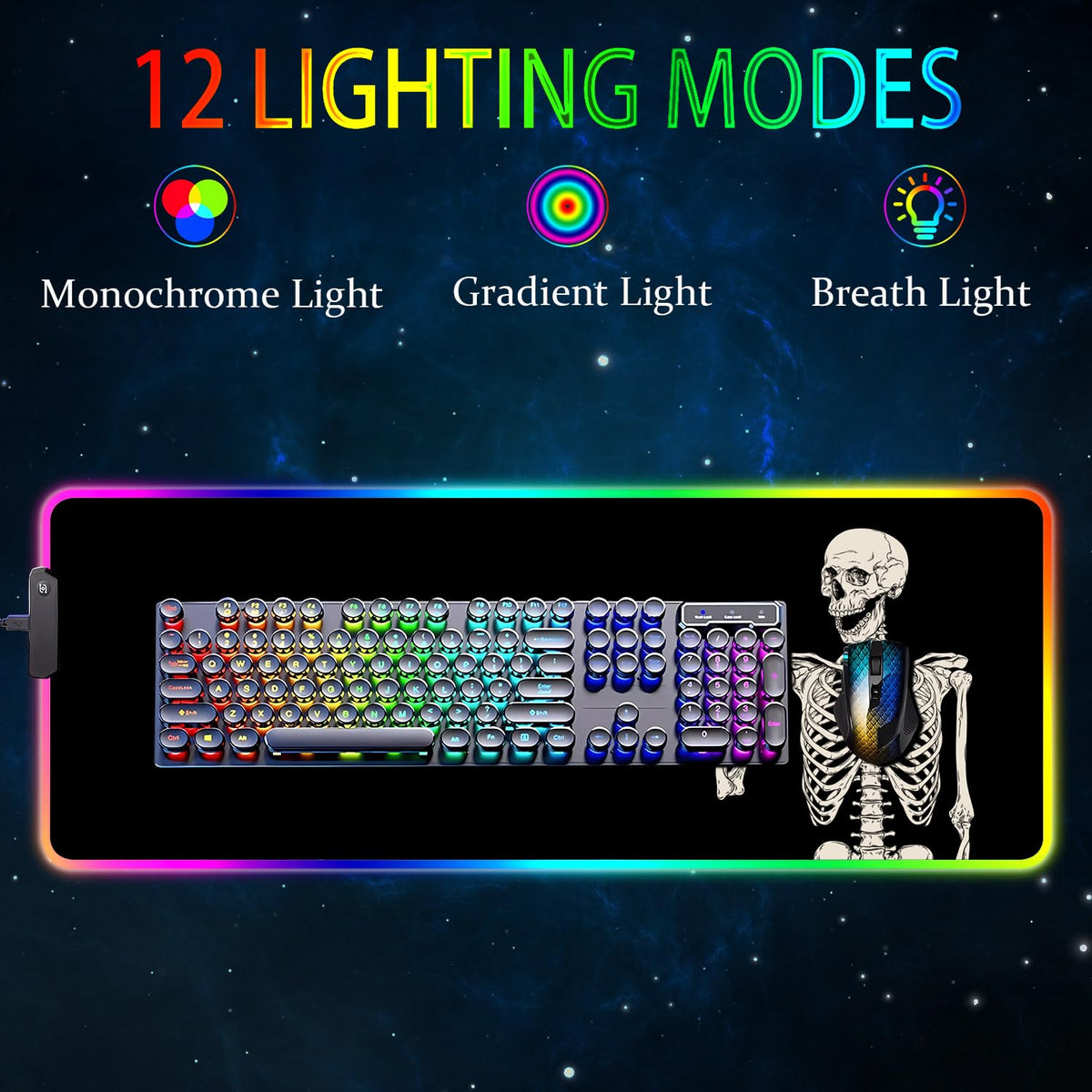 Armanza RGB Gaming Mouse Pad, Large Mousepad with Led Light, Big Keyboard Pad Gaming Accessories