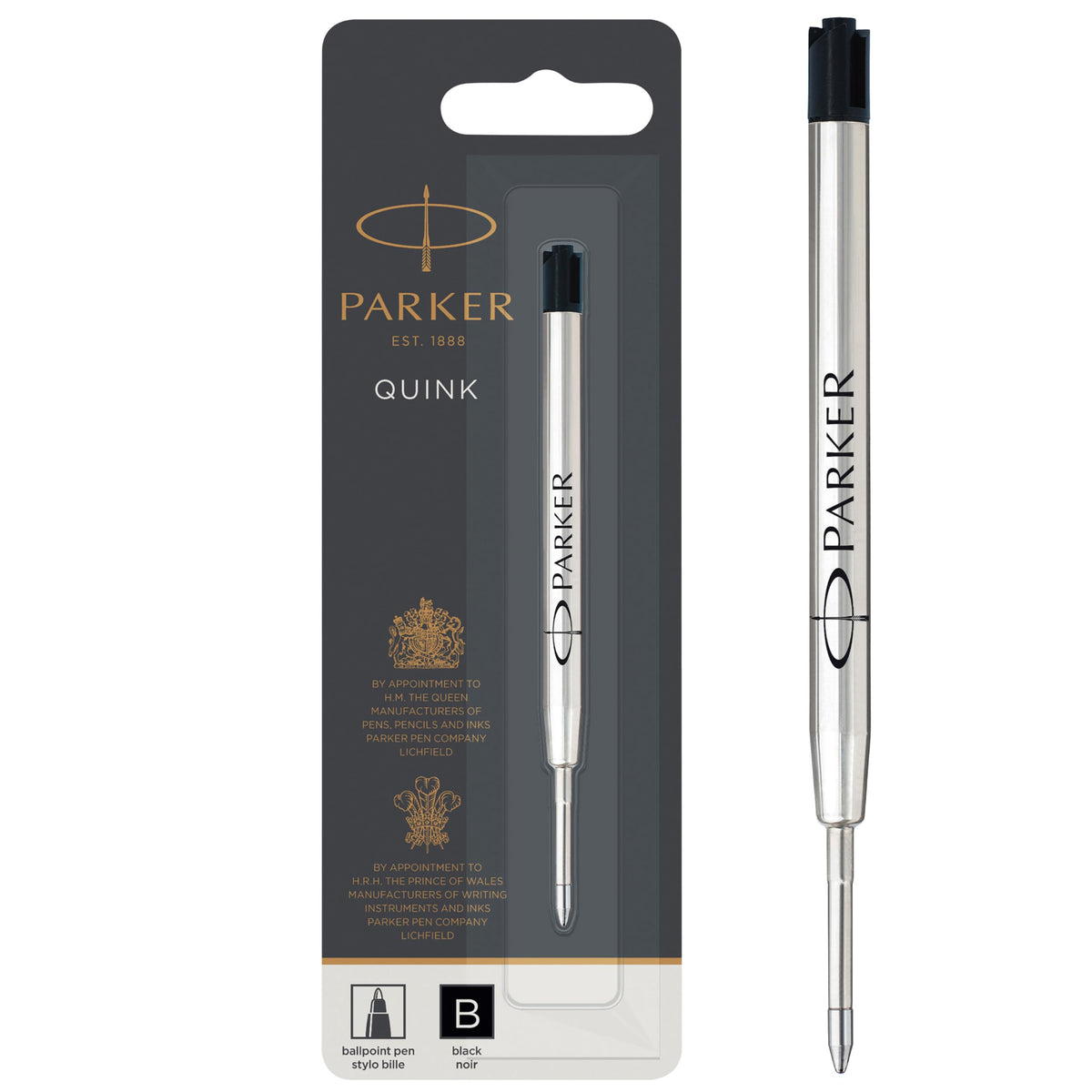 Parker Quink Ball Pen Refill Broad Nib, Black