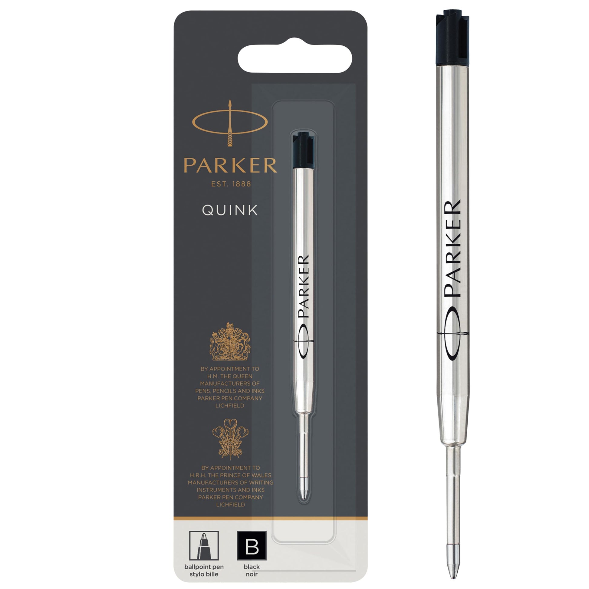 Parker Quink Ball Pen Refill Broad Nib, Black
