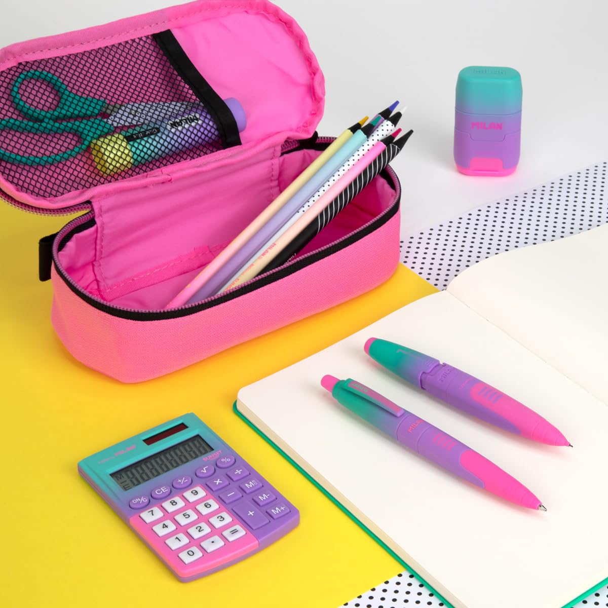 MILAN Sunset Oval Pencil Case, Pink ®