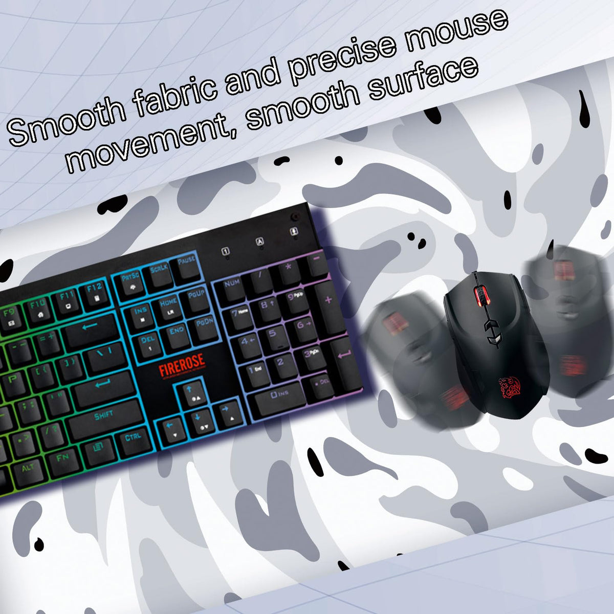 Fluid Pattern XXL Mouse Pad, Thick Waterproof Desk Mat with Stitched Edge