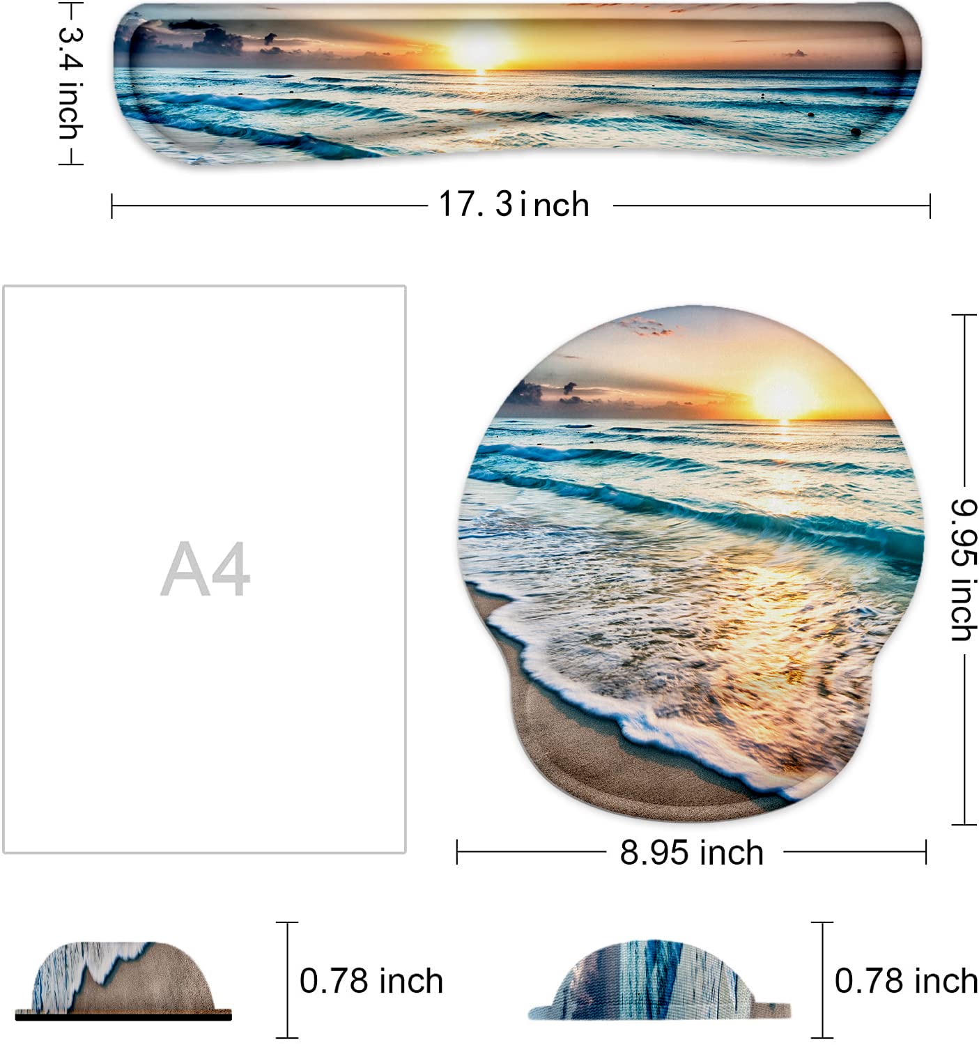 Lateefah Ergonomic Mouse Pad with Wrist Rest and Keyboard Wrist Rest Set