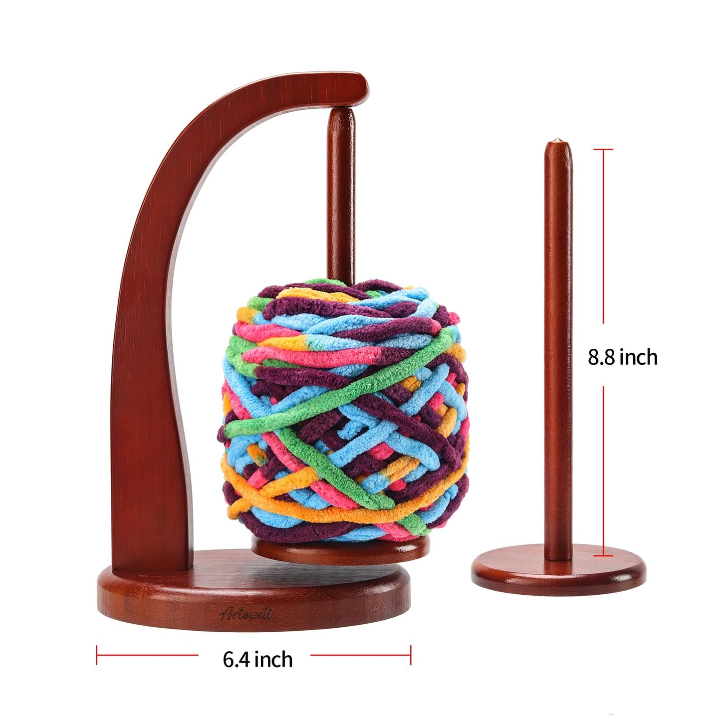 Yarn Holder for Crocheting with Magnetic Yarn spinner-Warm Brown-Standard