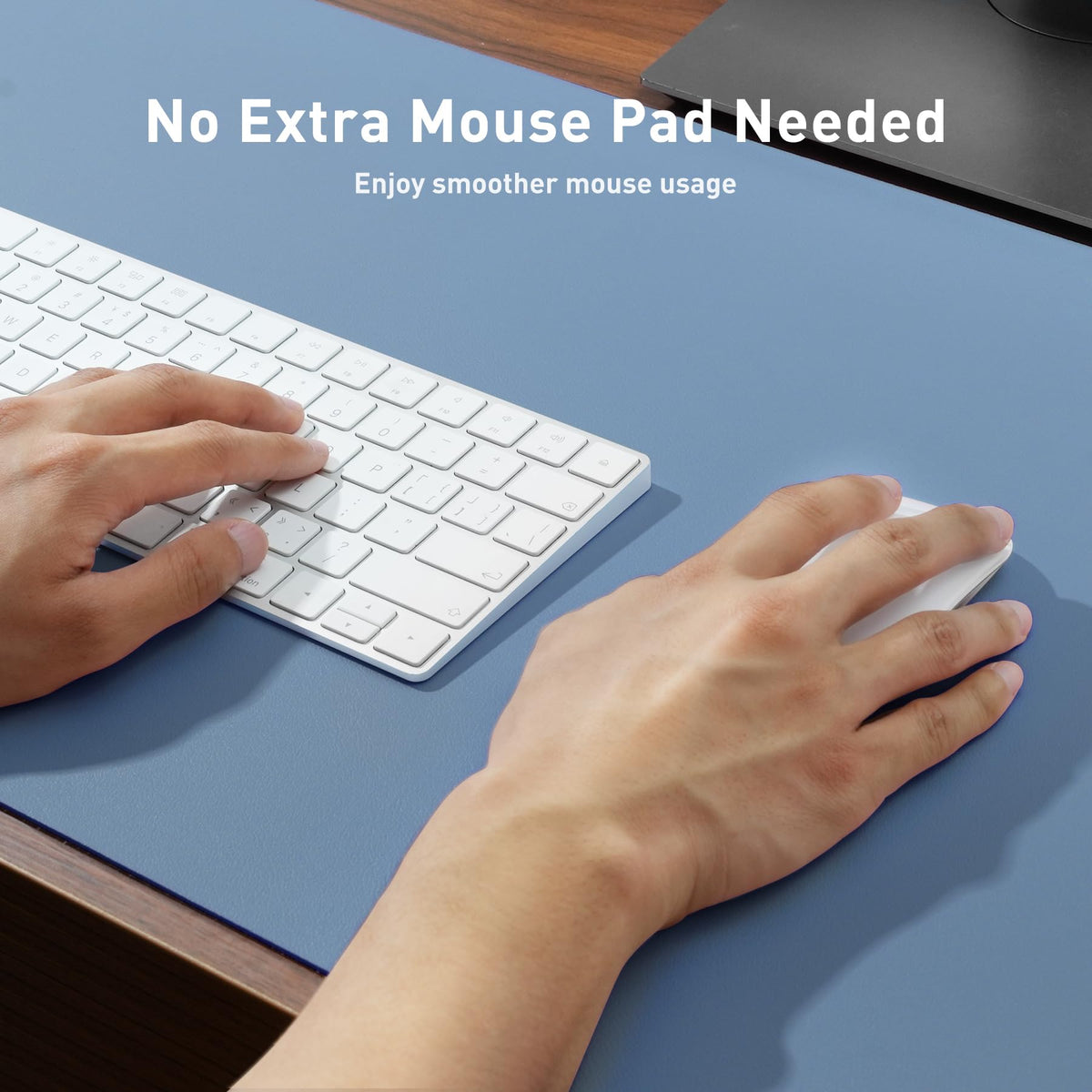 Aothia Faux Leather Desk Mat – Large Mouse Pad, Non-Slip PU Leather Blotter, Waterproof Writing