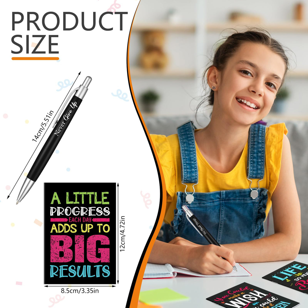 Yeaqee 72 Pcs Motivational Pen Notepad Gifts Bulk Set, Inspirational