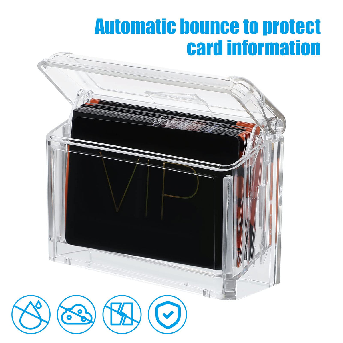 Vicenpal Outdoor Business Card Holder Clear Wall Mount Acrylic Business Card Box Included Peel and