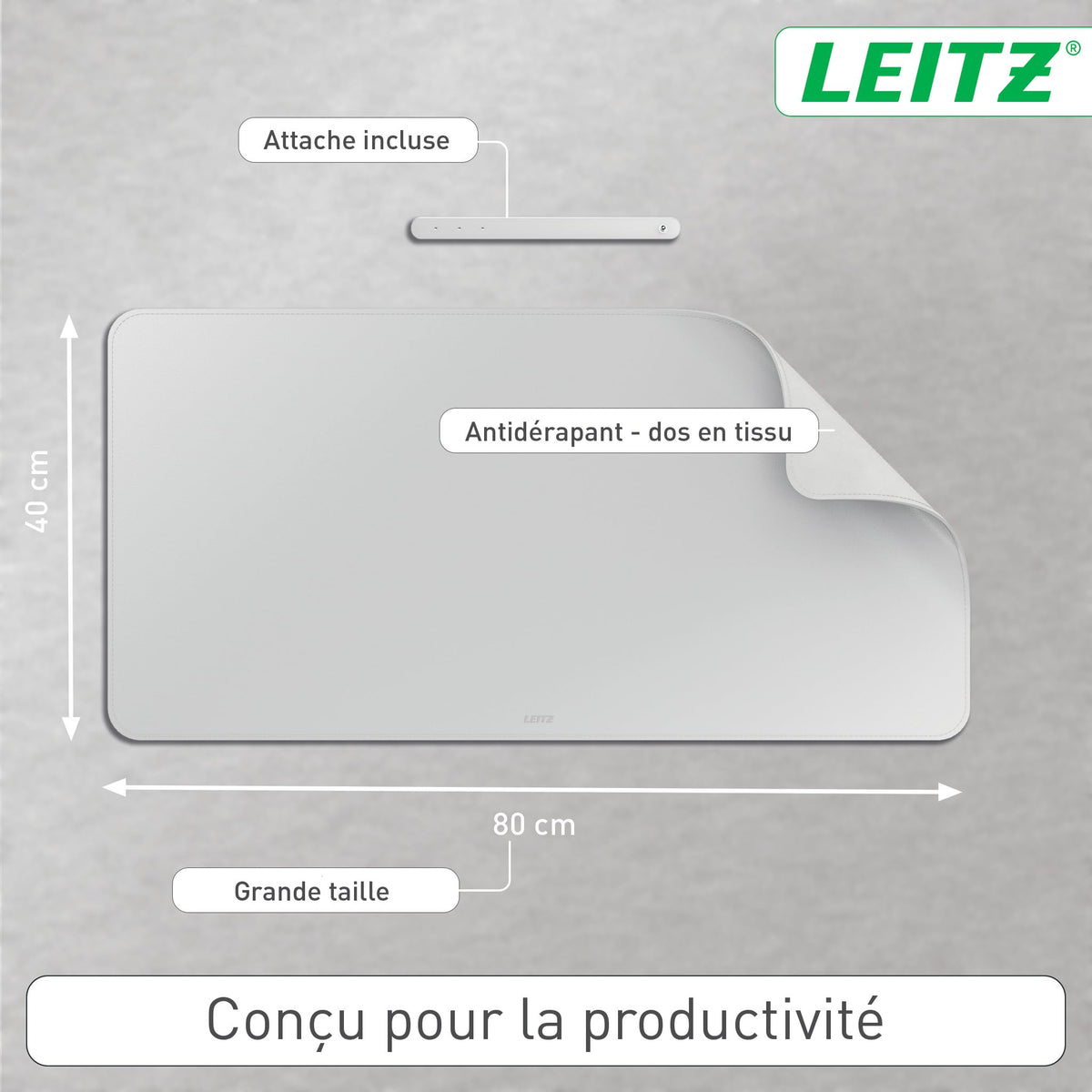 Leitz Large Desk Pad: Waterproof Non-Slip Desk Pad, Keyboard Mouse Pad for Office or Home Durable