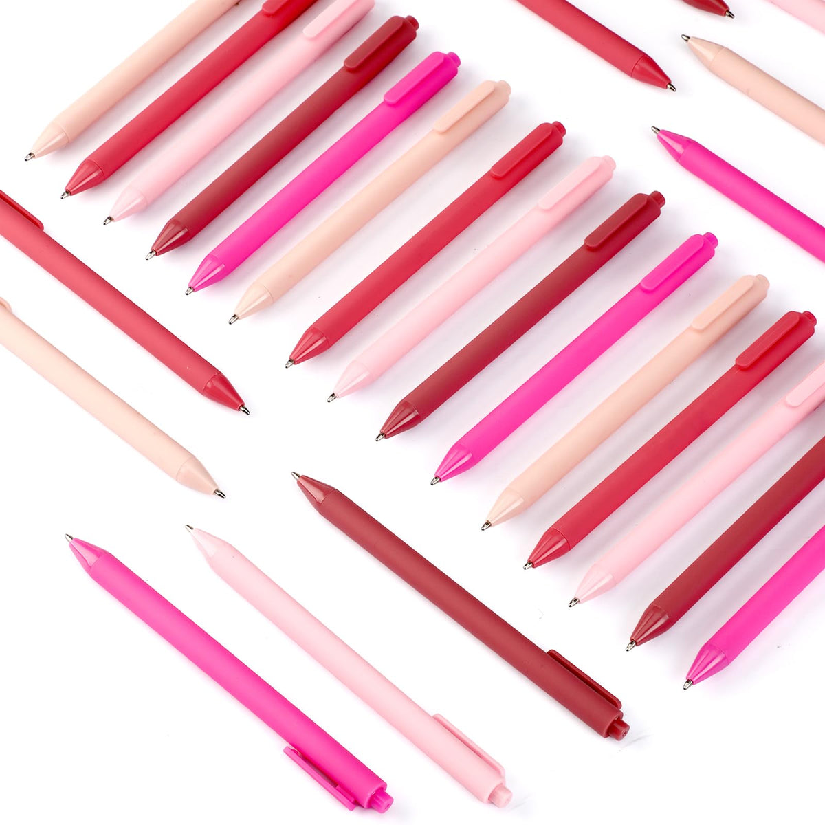 Dinifee 100 Pcs Ballpoint Gel Pens Bulk Retractable, Pink Series
