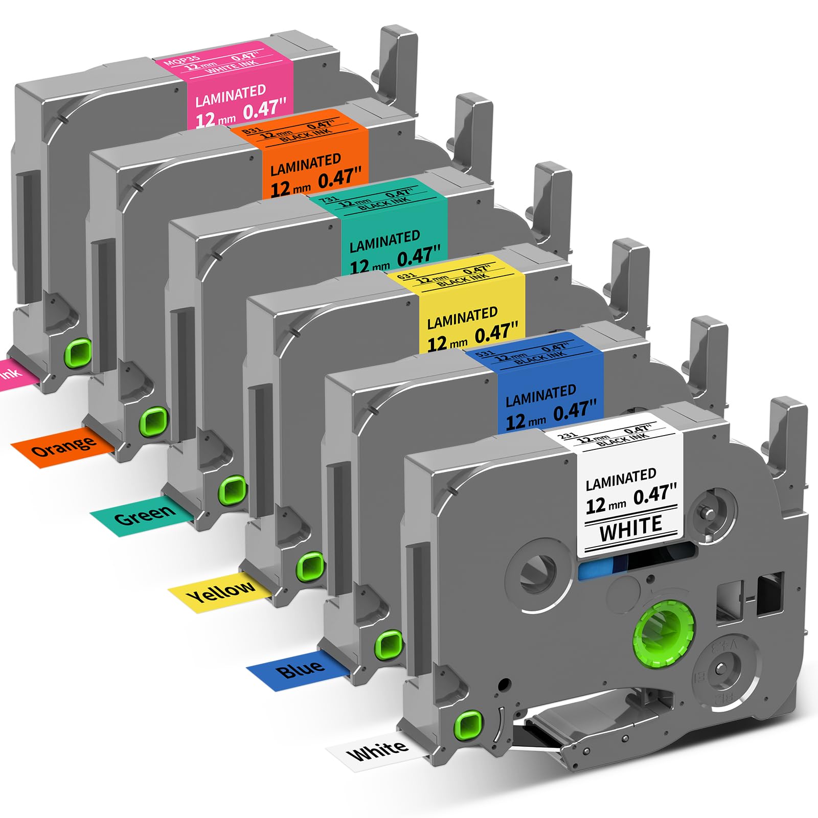 Replacement for Brother P Touch Label Maker Tape 12mm Colored TZe TZ Tape