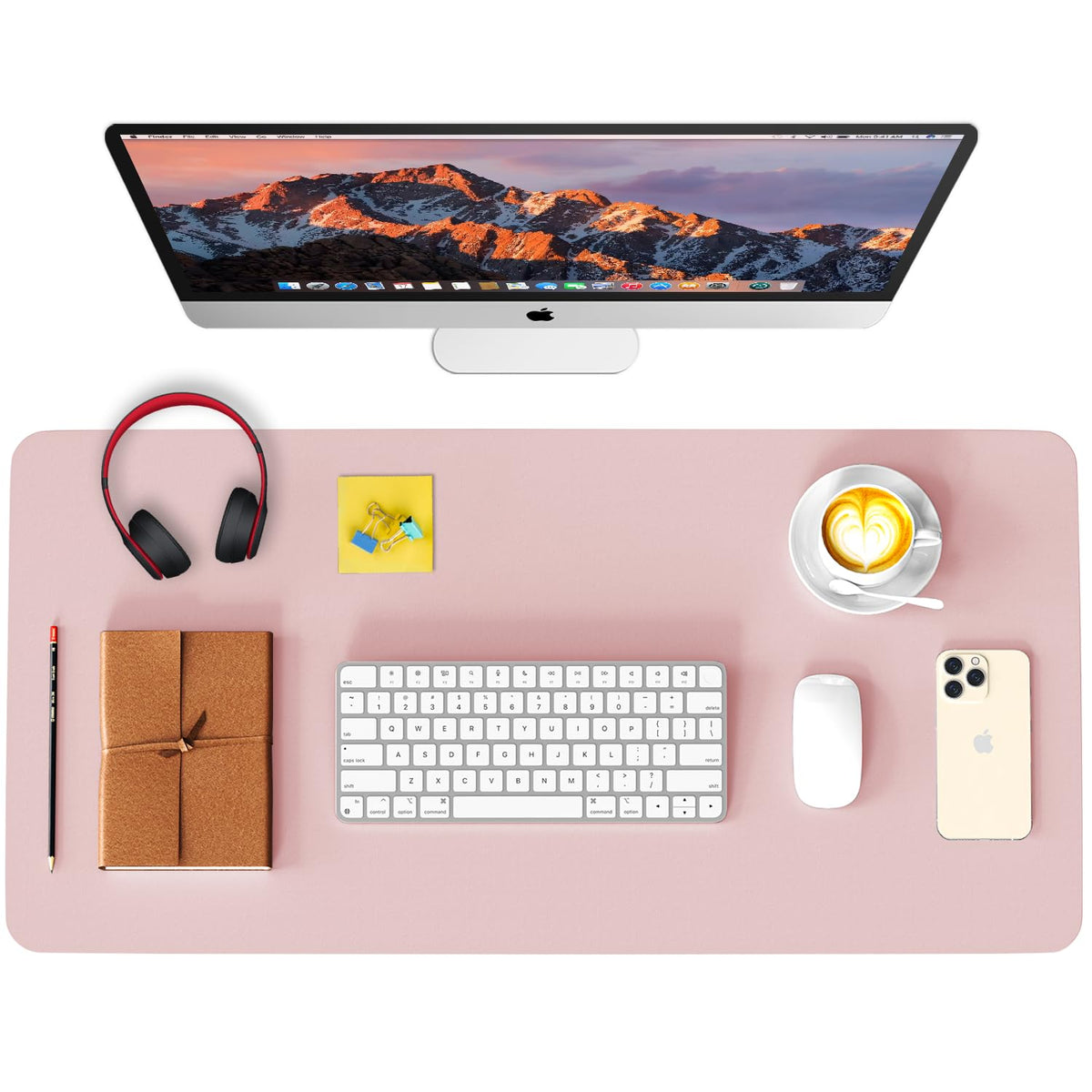 Leather Desk Pad Protector, Waterproof Mouse Pad, PU Desk Mat, Office Desk Cover, Desk Writing Mat
