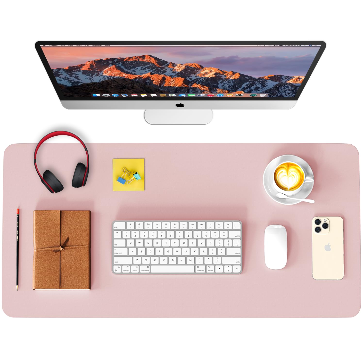 Leather Desk Pad Protector, Waterproof Mouse Pad, PU Desk Mat, Office Desk Cover, Desk Writing Mat