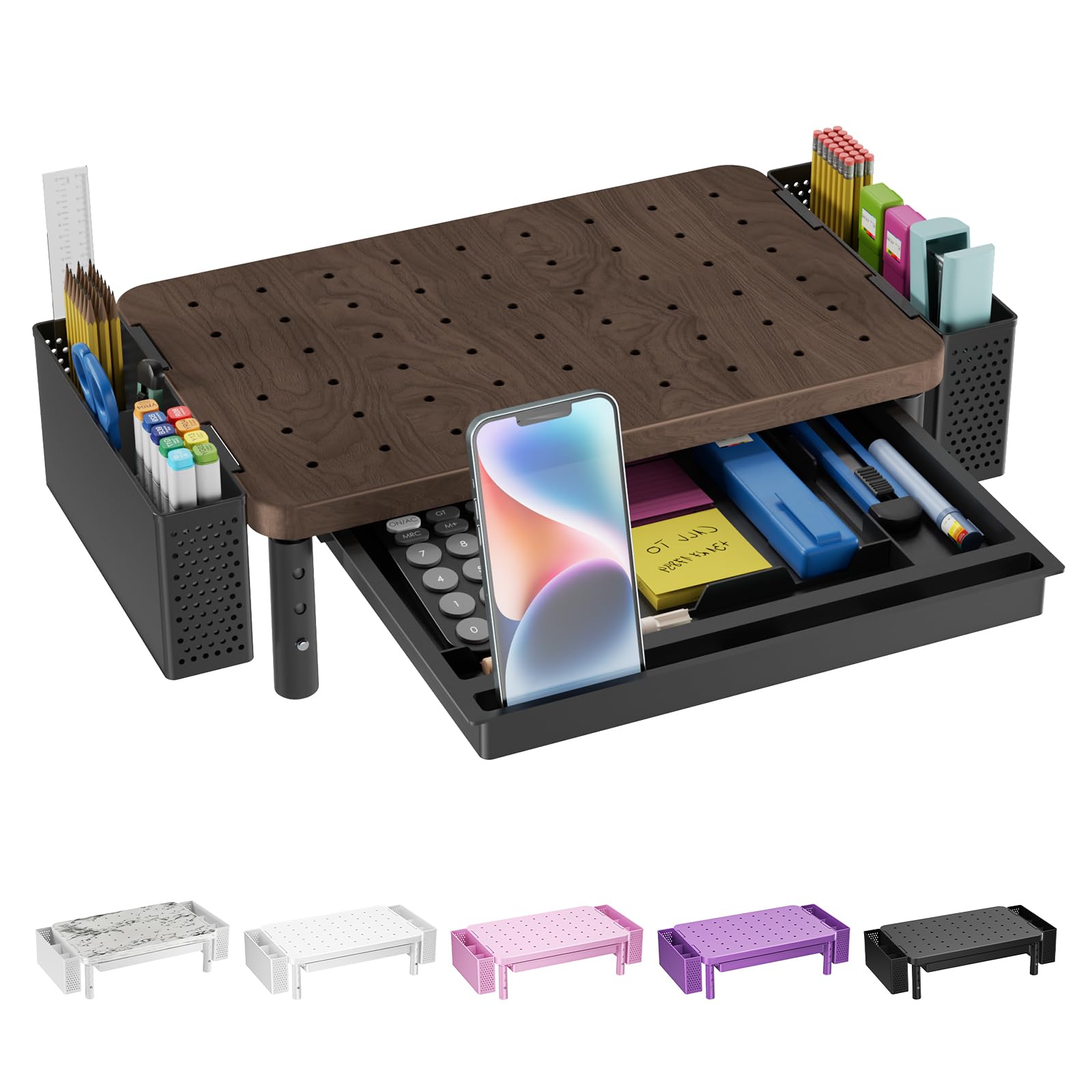 WALI Computer Monitor Stand with Storage and Pen Holder