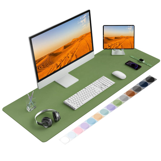 Roslim Leather Desk Pad Protector,Mouse Pad,Non-Slip Computer Mat for Desk,PU Leather Office Desk
