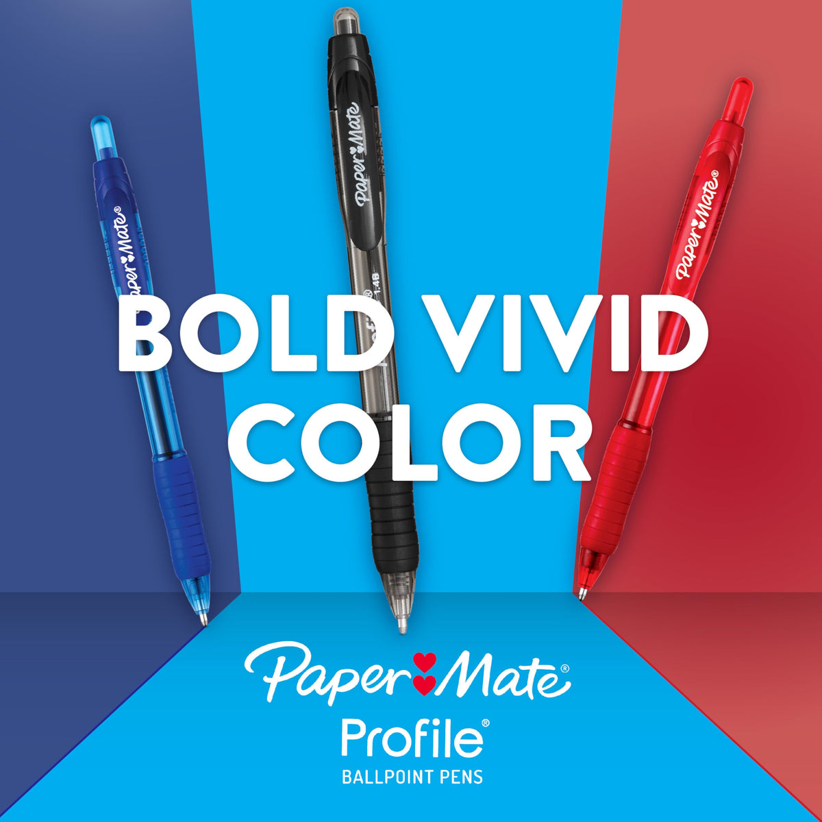 Paper Mate Profile Ballpoint Pens, Retractable, Medium Point (1.0mm), Black Ink, 36 Count - Comfort