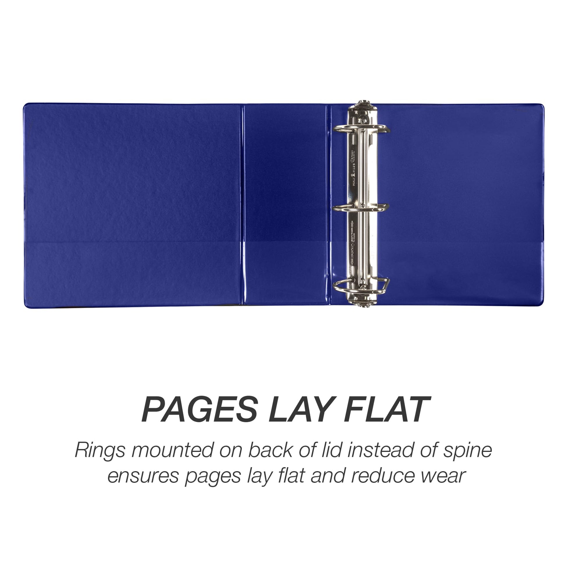 Samsill Durable 5 Inch 3 Ring Binder, D Ring Binder, Customizable Clear View, Blue, Holds 1070 Pages