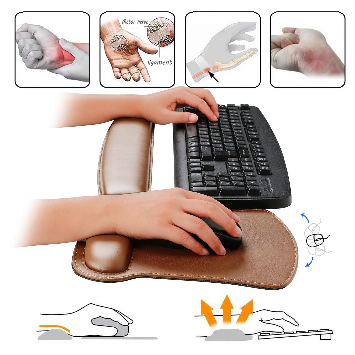 RICHEN Keyboard Wrist Rest Pad and Mouse Wrist Rest Support Mouse Pad Set,Sturdy & Comfortable &
