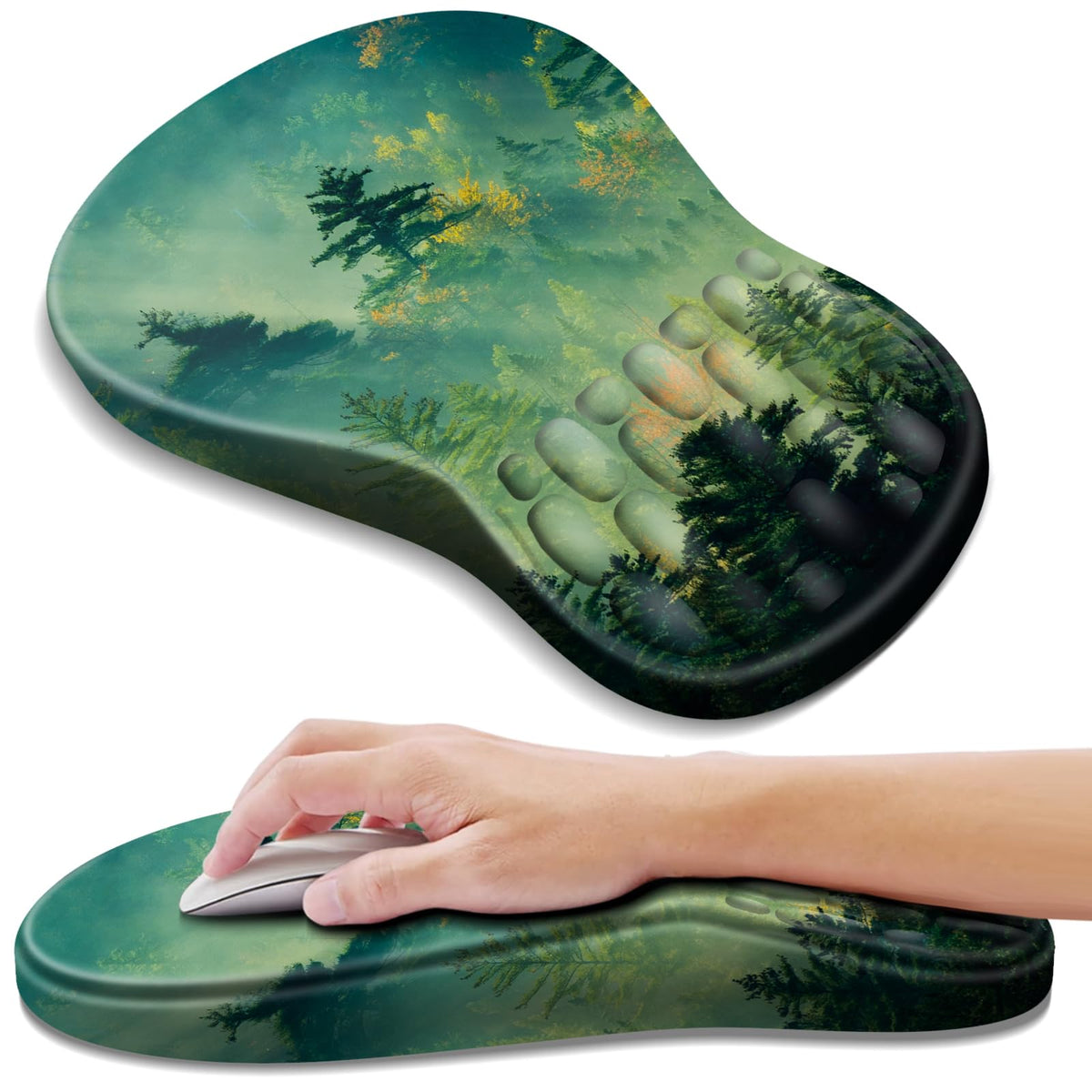 YIWEI Ergonomic Mouse Pad with Wrist Rest for Carpal Tunnel Pain Relief