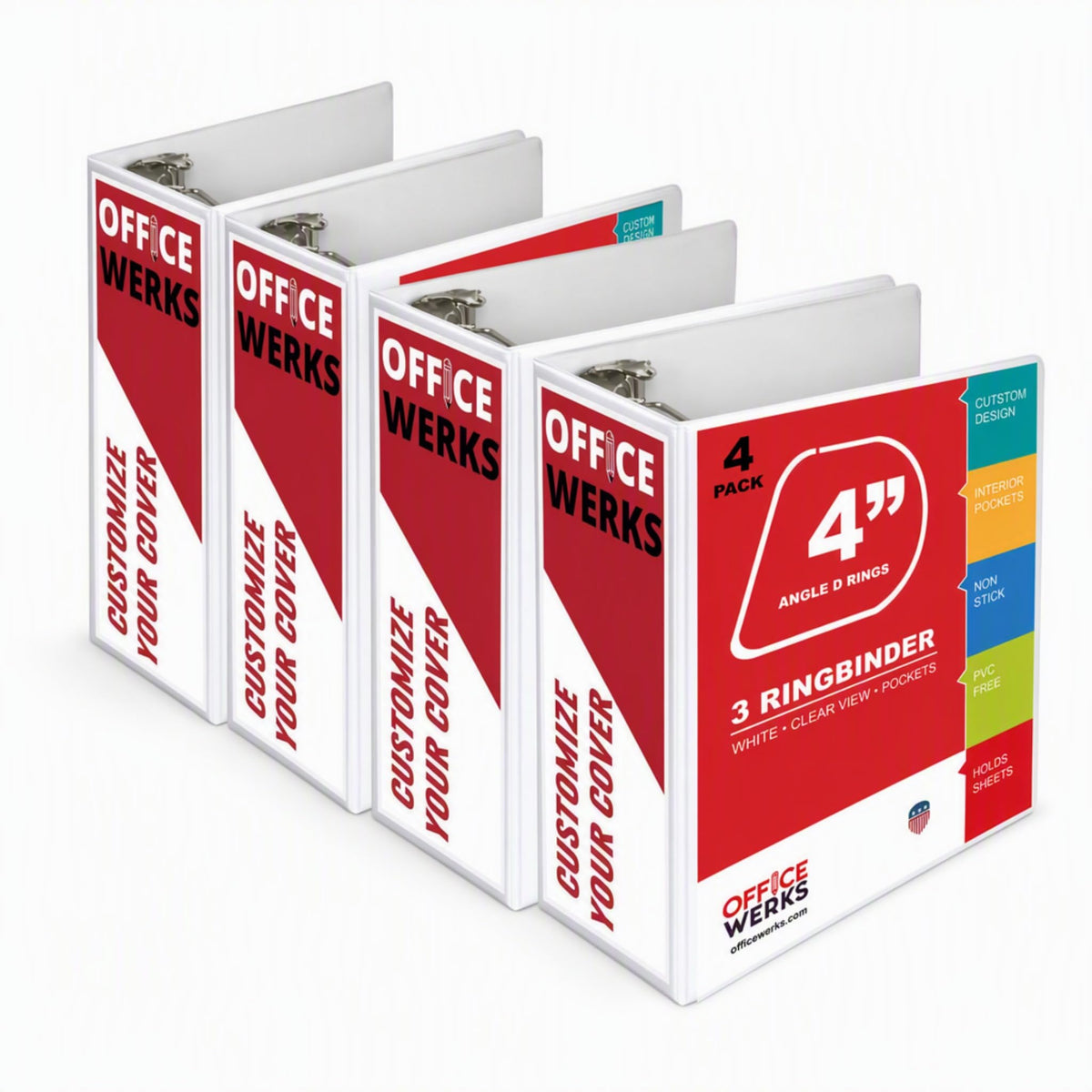 3 Ring Binder, Professional Angle D Ring 4 Inch, Presentation Folder for Standard Pages 8.5 x 11