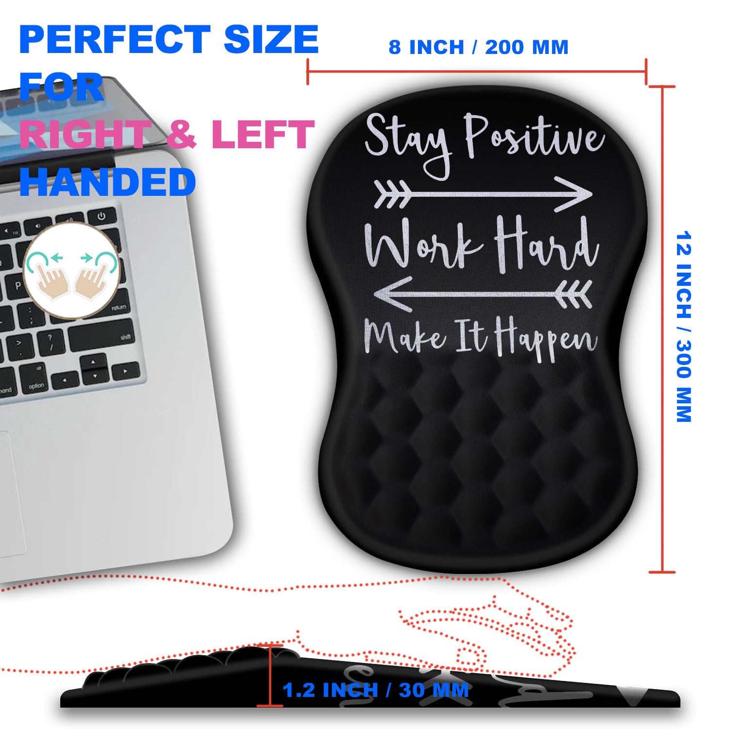 KUOSGM Mouse Pad Wrist Support, Ergonomic Mouse Pad with Massage Dot, Comfortable Computer Mouse