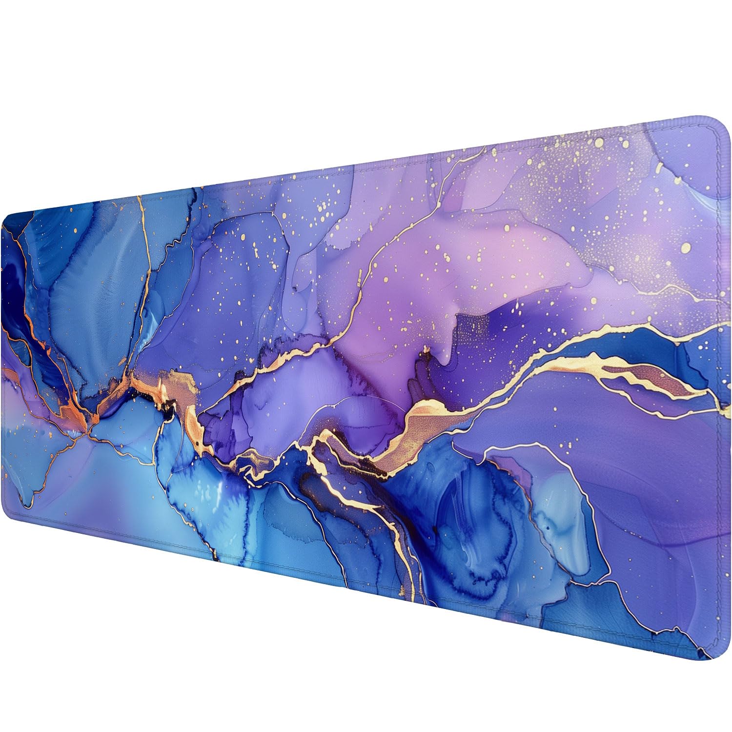 Purple Marble Gaming Mouse Pad Blue Gold Marbling Mousepad XL Large Gaming Mouse Pad Laptop