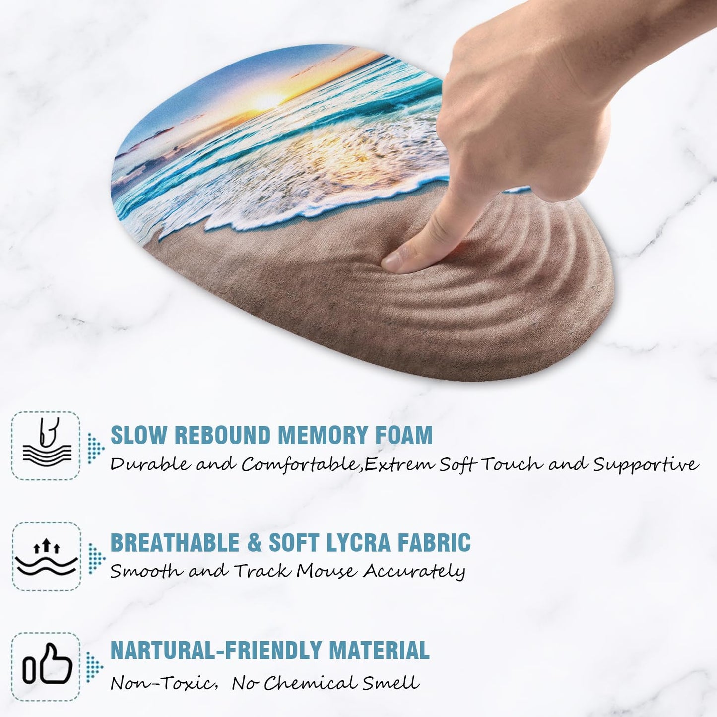 Armanza Sunset Mouse Pad, Ergonomic Mouse Pad with Wrist Rest Support, Non-Slip PU Base Desktop