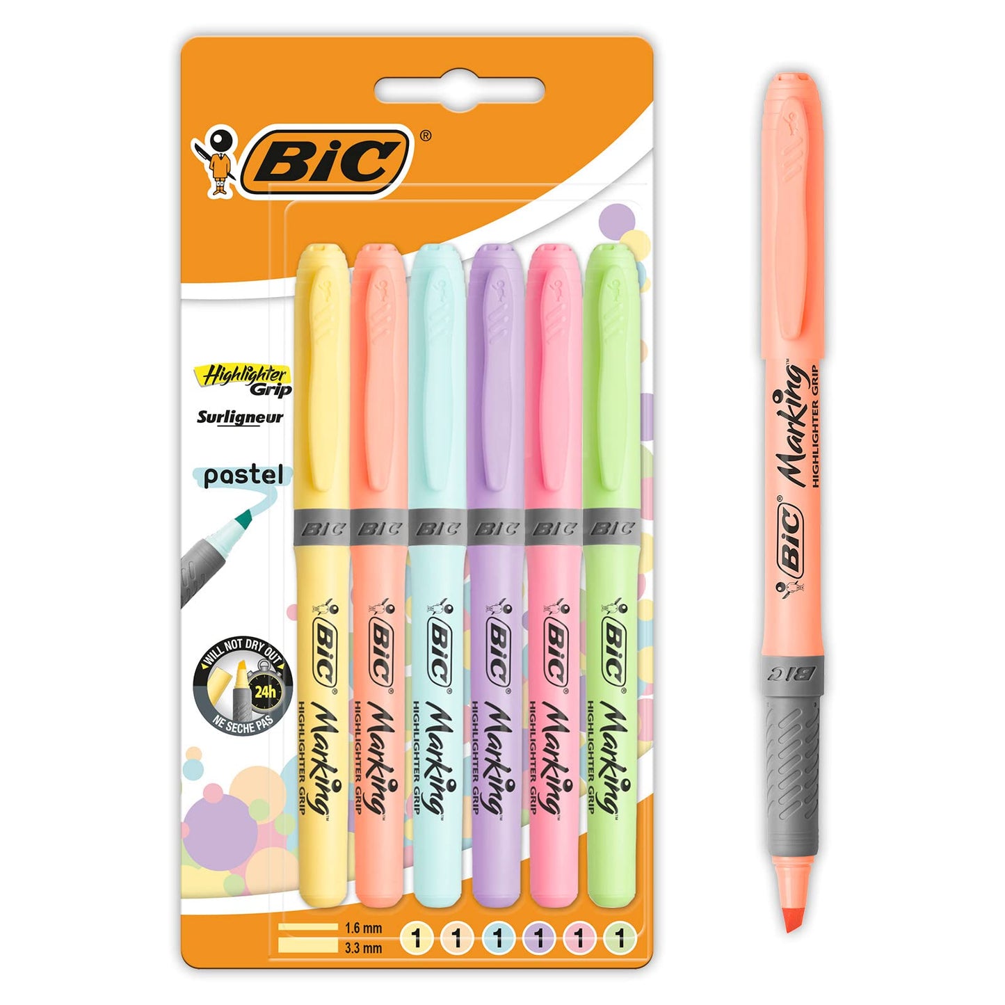 Bic Pastel Stationery Set with Felt Pens, Mechanical Pencils, Highlighters, and Fineliners