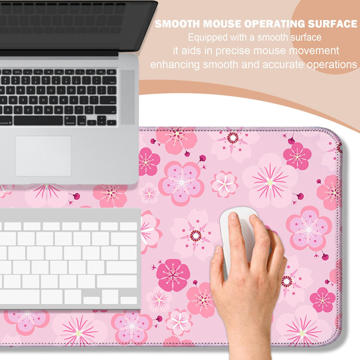 AYKDTFN Cherry Blossoms XL Mouse Pad & Desk Mat for Gaming, Office & Home
